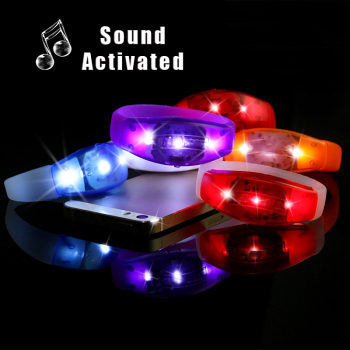 NEU Full Color Sound Sensor active LED leucht Armband Musik Activated SILIKON BRACELET 6,8 x 1,2 GF - k
